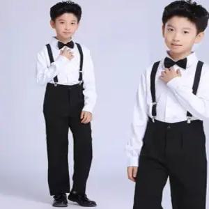 팜므 남아 정장 아동 남아 아기 돌아기 블랙 멜빵 세트