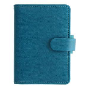 필로팍스 사피아노 정리함 미니 사이즈 아쿠아마린 크로스 그레인 가죽 룩 파이브 링 캘린더 다이어리 다국어 (C028774 25)