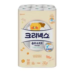 크리넥스 3겹 순수소프트 카카오, 30m, 30롤, 1개