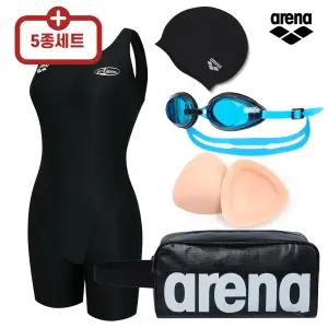 아레나 여자 실내수영복 반신 3부 5종 4종 세트 A5FL1PL32 수경 수모 가방 브라컵