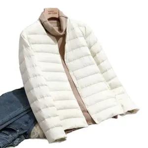 빅사이즈 경량 여성 패딩 자켓 점퍼 누빔퀼팅 라이트 가벼운 면충전 화이트 5XL