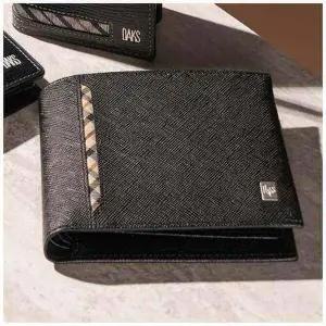 [롯데백화점]닥스 액세서리 [선물포장/쇼핑백동봉]블랙 오션엠보 사선체크라인 반지갑 DBWA2F905BK