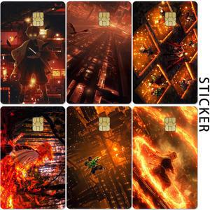 인피니티 은행 장식 무잔 귀멸의 신용카드 필름 스티커 스티커 직불카드 전면 커버 칼날 기부츠지 스킨