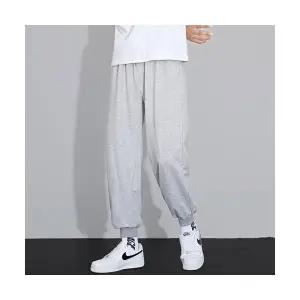 봄 여름 남자 캐주얼 밑단 시보리 와이드 조거팬츠 츄리닝바지