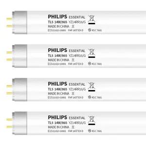 필립스 T5 형광등 600mm TL5 14W 865 주광색(푸른흰빛), 4개입