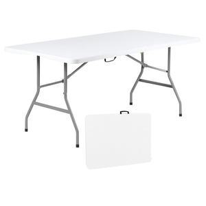 +가든라이프 접이식 테이블 6피트 | 휴대용 손잡이가 있는 튼튼한 플라스틱 이벤트 조립 필요 없음 측면 잠금 장치가 파우더 코팅 스틸 다리