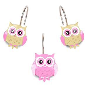 레제 올빼미 샤워 커튼 홈 데코 링 욕실에 거실 침실 욕실 장식용 귀여운 행거 액세서리 12개 세트