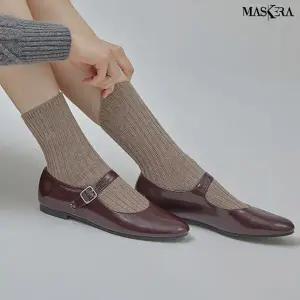 마스케라 르에브(L’eve) 울 블렌디드 리브드 삭스 2종 세트