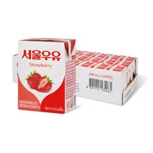 서울우유 멸균 딸기맛 200ml 24개 1박스(24개)