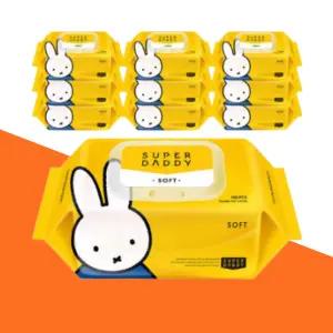 슈퍼대디 저자극 엠보싱 대용량 아기물티슈 소프트 캡형 100매 10팩