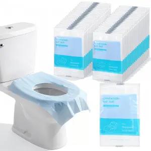 COMNICO 120개 일회용 변기 커버 개별 포장 시트 미끄럼 방지 라이너 여행용 액세서리 홈 호텔 병원