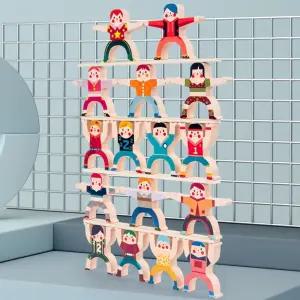 헤라클레스 젠가 원목 빌딩 균형 스트롱맨 게임 사람모양 나무 블록 쌓기