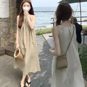 예쁜 a라인 뒷트임 포인트 여름 여자 나시 원피스 미니 플레어 반팔