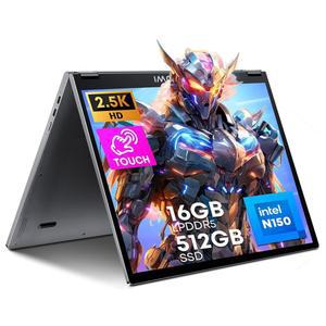 CHUWI 프리북 2 in 1 노트북 13.4', 16GB LPDDR5 RAM 512GB SSD, 인텔 N150(최대 3.6GHz), FHD 2.5K IPS, 2TB SSD 확장, 윈도우 11 터치스크린 노트북, 백라이트 키보드, WiFi 6, BT5.2, 타입-C