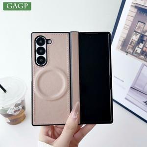 Z 폴드 7 가죽 맥세이프 무선 충전 케이스 갤럭시 6 5 4 3 힌지 보호 아머 2in1 커버)