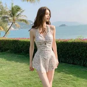 주니어 KWW 1011 여자 홀터넥 셔링 커버업 모노키니 비치 해변룩 래쉬가드 수영복