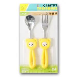태극 노란 곰돌이 포크세트 -T1 태극노란곰돌이포크세트 중술 포크 세트 젓가락 숟가락 수저세트 수 J7