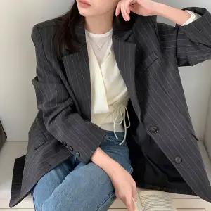 [코코블랑] 코펜 스트라이프 싱글 자켓