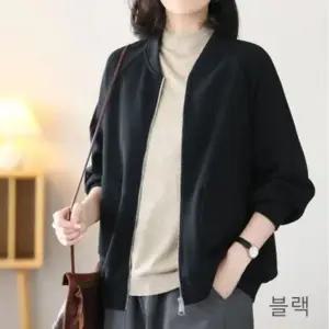 중년 쇼트 코트 여자 봄가을 빅 사이즈 상의