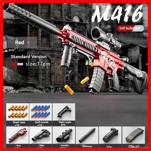 수동 볼트 소프트 총알 쉘 M416 총을 꺼내는 소년을위한 장난감 어린이 소총 저격수 공기총 무기 폼 다트