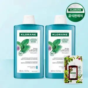 클로란 아쿠아민트 딥클렌징 쿨링 샴푸 400ml 2개