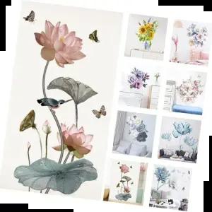 키밍 플라워 벽지 스티커 벽장식 인테리어 시트지