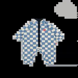 [벨리타앤보이즈] BB5WBS2LB 베이비체커보드울오버플리스 긴팔점프수트