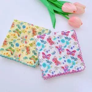 멋내기용 꽃과나비 뜨게 손수건 쁘띠스카프