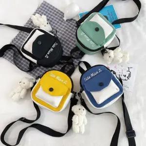 [라일리] Rly 학생 미니 크로스백 여자 캐주얼 캔버스 핸드백 가방