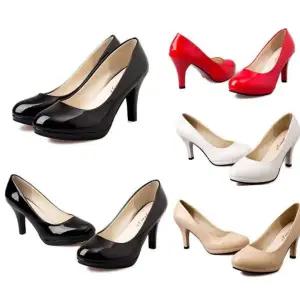 여자 유광 직장인구두 에나멜 펌프스 구두 여성펌프스 8.5cm 하이힐 둥근코