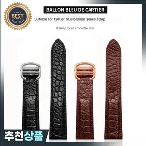 까르띠에 악어 스트랩  가죽 탱크 솔로 키 런던 칼리보 남성용 팔찌 용 블랙 브라운 블루 시계 밴드 20 22