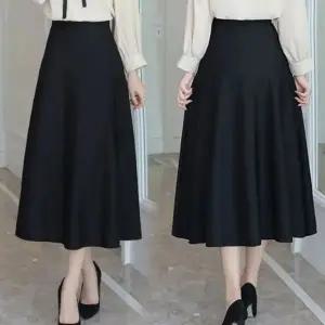 A라인 WA87JN31 롱스커트 데일리 출근 하객 클래식 올블랙 정장
