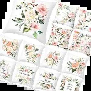 등받이쿠션 플라워 패턴 예쁜 등받이 거실 소파 쿠션 커버 45X45