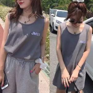 여자 CN50NC50 여름 공항패션 여행 룩 바캉스 코디 롱 나시 티