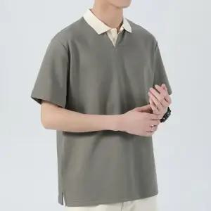 배색컬러 남성 카라 반팔티셔츠 IS-TS40N