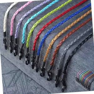 6컬러 가죽 안경줄 선글라스 마스크줄 스트랩 1p 꽈배기안경줄