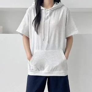 여자 DV95SZ08 베이직 기본 스타일 여름 후드 귀여운 패션 반팔 후드티