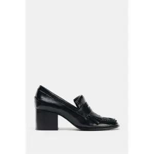 [국내배송] ZARA 태슬 힐 로퍼 - 블랙