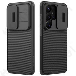 슬라이드 카메라 커버가 있는 삼성 S26 울트라 플러스용 Nillkin 케이스 프라이버시 얇은 슬림 충격 방지 보호 블랙