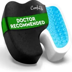 컴피라이프 시트 쿠션 프리미엄 젤 메모리 폼 ？ 의사 추천 오피스 의자 카시트 허리 및 좌골 용 책상용