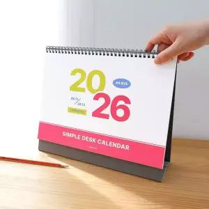 모모팝 2026년 달력 심플 탁상 벽걸이 와이드 데스크 캘린더(A4), 1개