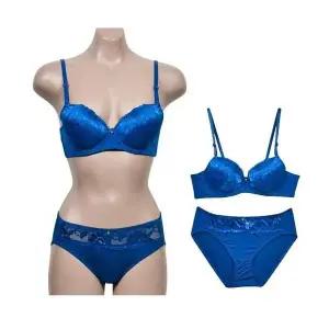 플라워레이스 FM253128 3/4몰드 와이어 B컵 브라팬티세트 블루