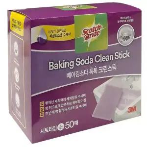 스카치브라이트 베이킹소다 톡톡 크린스틱 시트 50매 기름때 제거 청소용