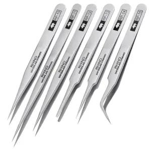 정밀핀셋 라이노 스테인레스 곡선 미세 공업용 둥근 세트 도구 납땜 스틸 하드 공예