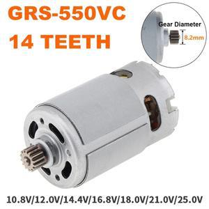 RS550 14 톱니 DC 모터, 10.8V, 12V, 14.4V, 16.8V, 18V, 21V, 25V, 8.2mm 기어, 전기 드릴, 전기 스크루