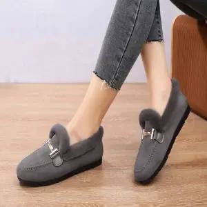 리본 PN690741 장식 포인트 신발 도톰한 퍼 안감 겨울 로퍼슈즈