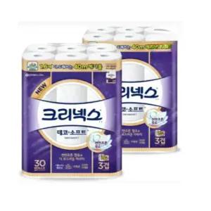 크리넥스 데코 앤 소프트 40m (30롤) [2팩]