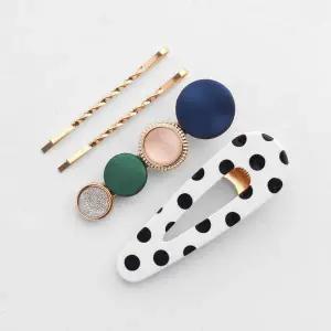 도트 무늬 헤어클립 머리장식 헤어핀
