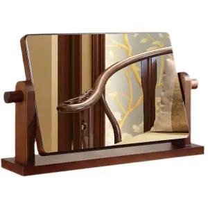 원목 화장대 거울 소형 우드 스탠드 탁상용 우드프레임 인테리어 접이식 단면 빈티지