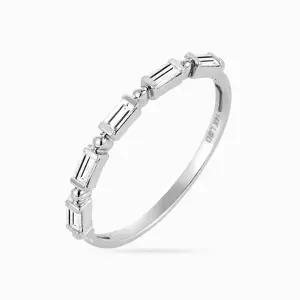 갤러리아 14K 바게트 클러스터 랩 다이아 반지